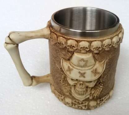 Decorative Skull Cowboy Tankard - Image 2