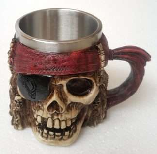 Decorative Skull Pirate Red Bandana Tankard