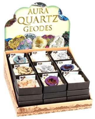 Aura Quartz Geode Assorted with Display