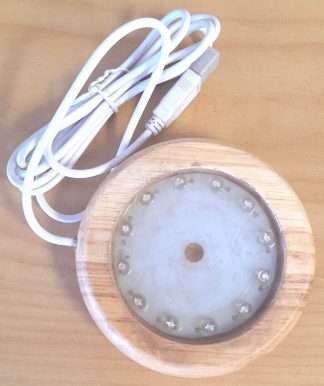 USB Selenite / Crystal LED Base 10cm with 12 LED