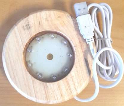 USB Selenite / Crystal LED Base 11.5cm with  9 LED