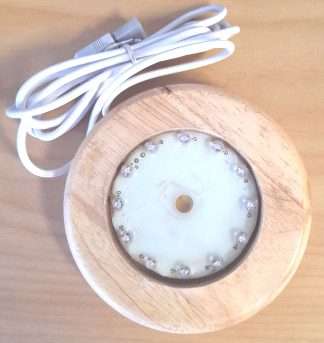 USB Selenite / Crystal LED Base 11.5cm with  12 LED
