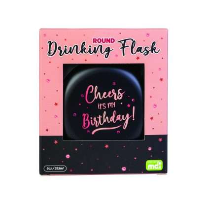 Rose Gold It's My Birthday Round Flask - Image 3