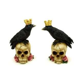 Crowned Crow on Skull & Roses