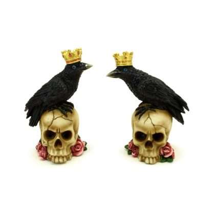 Crowned Crow on Skull & Roses