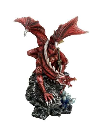 Fire Dragon with Sword Guarding Crystals - Image 3