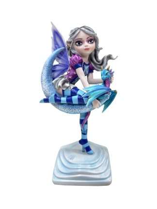 Fairy with Dragon Sitting on Moon