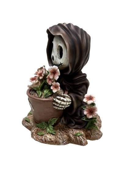 Adorable Spring Grim Reaper with Flower Pot - Image 2