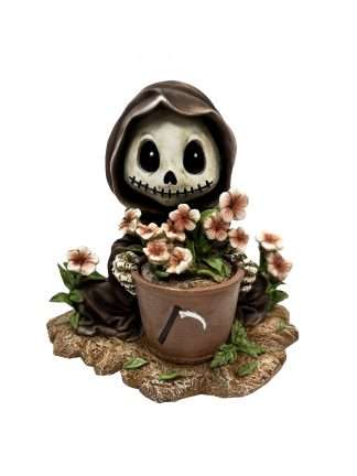 Adorable Spring Grim Reaper with Flower Pot