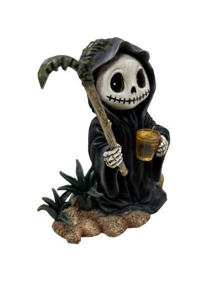 Adorable Summer Grim Reaper with Drink in Hand - Image 3