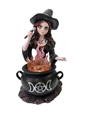 Witch with Brewing Cauldron