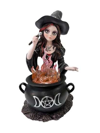 Witch with Brewing Cauldron