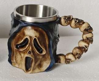 Decorative Scream Skull Blue Tankard