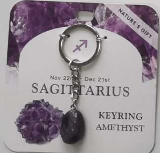 Natures Gift Jewelry Zodiac Keyring Amethyst- Sagittarius