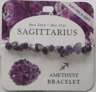 Natures Gift Jewelry Zodiac Gem-Chip Bracelet Amethyst- Sagittarius