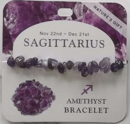 Natures Gift Jewelry Zodiac Gem-Chip Bracelet Amethyst- Sagittarius