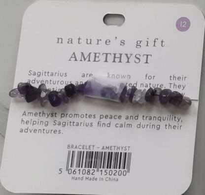Natures Gift Jewelry Zodiac Gem-Chip Bracelet Amethyst- Sagittarius - Image 5