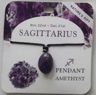 Natures Gift Jewelry Zodiac Pendant Amethyst- Sagittarius