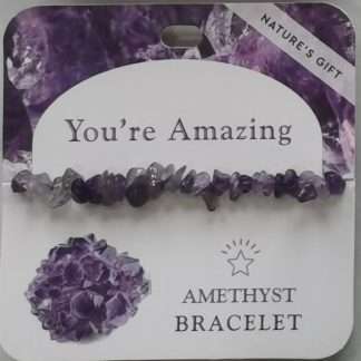 Natures Gift Jewelry Wishing Gem-Chip Bracelet Amethyst- You're Amazing