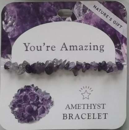Natures Gift Jewelry Wishing Gem-Chip Bracelet Amethyst- You're Amazing