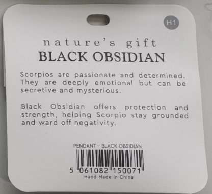 Natures Gift Jewelry Zodiac Pendant Black Obsidian- Scorpio - Image 5