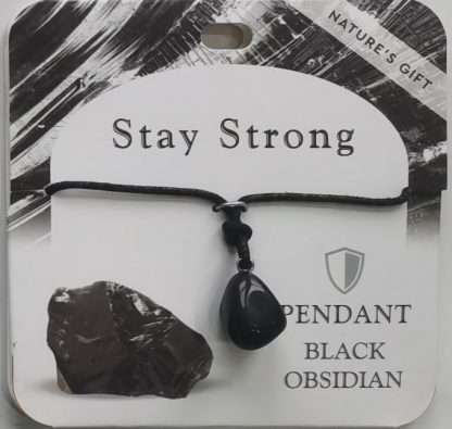 Natures Gift Jewelry Wishing Pendant Black Obsidian- Stay Strong