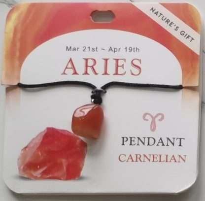 Natures Gift Jewelry Zodiac Pendant Carnelian- Aries