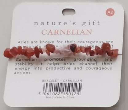 Natures Gift Jewelry Zodiac Gem-Chip Bracelet Carnelian- Aries - Image 5