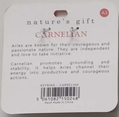 Natures Gift Jewelry Zodiac Keyring Carnelian- Aries - Image 5
