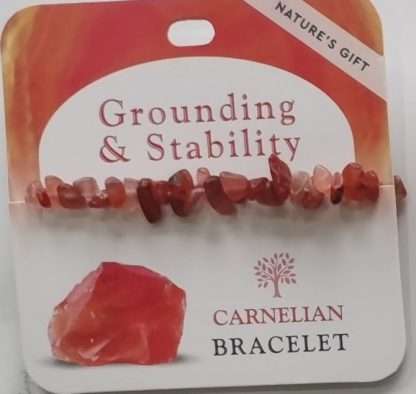 Natures Gift Jewelry Healing Gem-Chip Bracelet Carnelian- Grounding & Stability