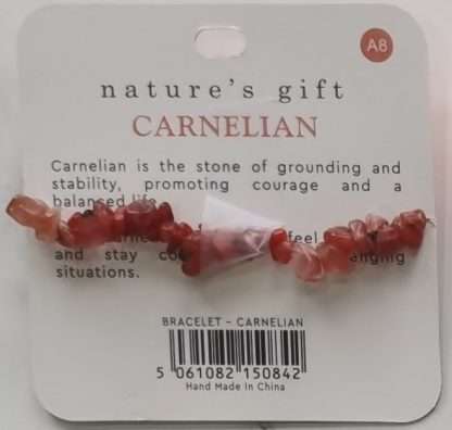 Natures Gift Jewelry Healing Gem-Chip Bracelet Carnelian- Grounding & Stability - Image 5