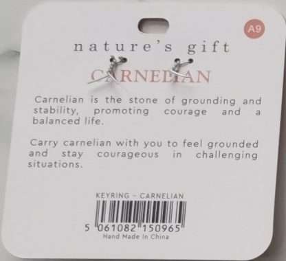 Natures Gift Jewelry Healing Keyring Carnelian- Grounding & Stability - Image 5