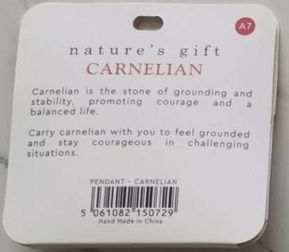 Natures Gift Jewelry Healing Pendant Carnelian- Grounding & Stability - Image 5