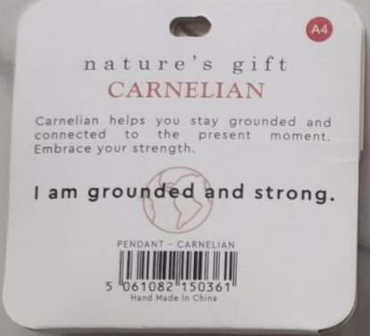 Natures Gift Jewelry Wishing Pendant Carnelian- Stay Grounded - Image 5
