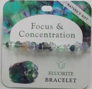Natures Gift Jewelry Healing Gem-Chip Bracelet Fluorite- Focus & Concentration