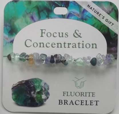 Natures Gift Jewelry Healing Gem-Chip Bracelet Fluorite- Focus & Concentration