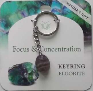 Natures Gift Jewelry Healing Keyring Fluorite- Focus & Concentration