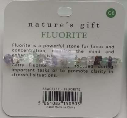 Natures Gift Jewelry Healing Gem-Chip Bracelet Fluorite- Focus & Concentration - Image 5