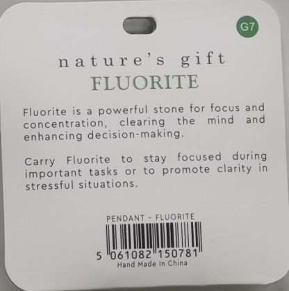 Natures Gift Jewelry Healing Pendant Fluorite- Focus & Concentration - Image 5