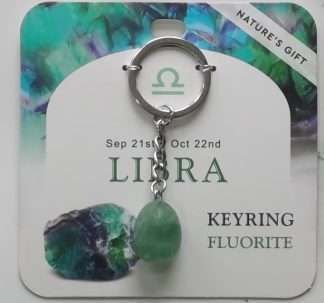 Natures Gift Jewelry Zodiac Keyring Fluorite- Libra