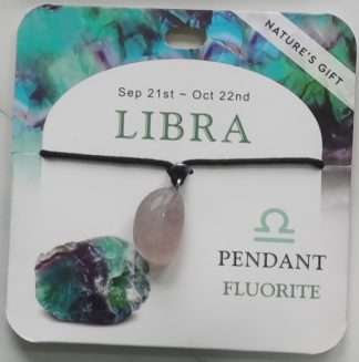Natures Gift Jewelry Zodiac Pendant Fluorite- Libra
