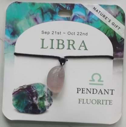 Natures Gift Jewelry Zodiac Pendant Fluorite- Libra