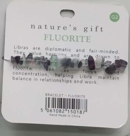 Natures Gift Jewelry Zodiac Gem-Chip Bracelet Fluorite- Libra - Image 5