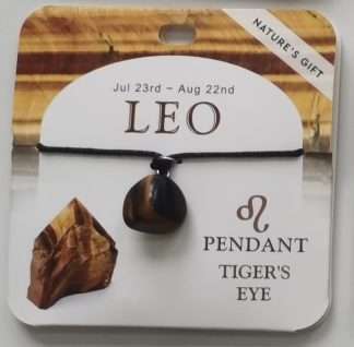 Natures Gift Jewelry Zodiac Pendant Gold Tigereye- Leo