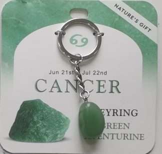 Natures Gift Jewelry Zodiac Keyring Green Aventurine- Cancer
