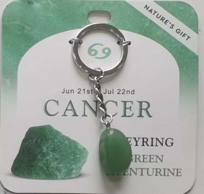Natures Gift Jewelry Zodiac Keyring Green Aventurine- Cancer
