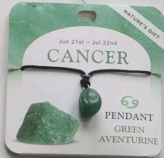 Natures Gift Jewelry Zodiac Pendant Green Aventurine- Cancer