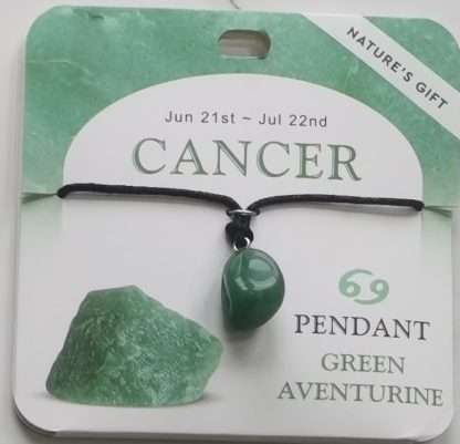 Natures Gift Jewelry Zodiac Pendant Green Aventurine- Cancer