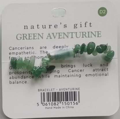 Natures Gift Jewelry Zodiac Gem-Chip Bracelet Green Aventurine- Cancer - Image 5