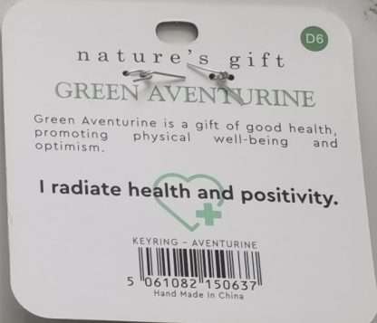 Natures Gift Jewelry Wishing Keyring Green Aventurine- Good Health - Image 5